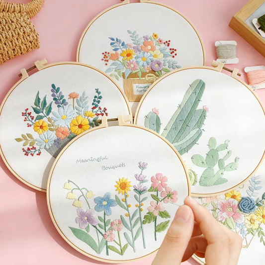 DIY Grandma's Flower Embroidery Stitch Starter Kit